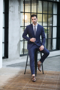 Costume d'affaires en laine pour homme, style classique, coupe ajustée, 2 pièces, sur mesure, tendance, grande taille, plissé, respirant, vente chaude - Product Image 4