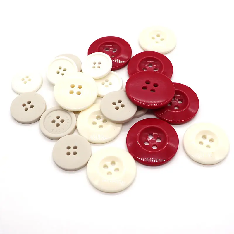 Botones de resina monocromáticas para ropa, botones blancos para camisa, botones de poliéster para manualidades con logotipo personalizado