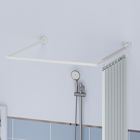 Ensemble de supports de tringle à rideau télescopique en acier inoxydable, design moderne, décoration intérieure, support de plafond en métal, marque JINGRAN
