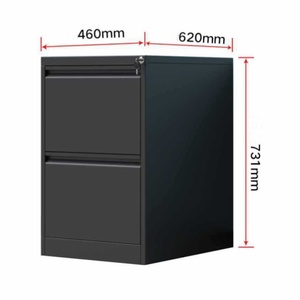 Đen giá rẻ Văn Phòng TrườNg đồ nội thất dọc <span class=keywords><strong>2</strong></span> ngăn kéo kim loại thép tập tin Tủ ngực - Product Image 1