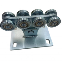 4 rouleaux de porte anti-vent blanc suspendu en porte-à-faux galvanisé en Zinc, roues de porte automatique, chariot de porte coulissante