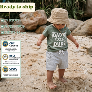 Ensemble de vêtements pour bébé en coton RTS, deux pièces avec short et t-shirt, impression personnalisée pour les nouveau-nés - Casual d'été pour garçons - Product Image 1