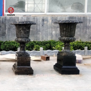 <span class=keywords><strong>Pot</strong></span> de jardinières en marbre noir de jardin <span class=keywords><strong>sur</strong></span> piédestal - Product Image 6