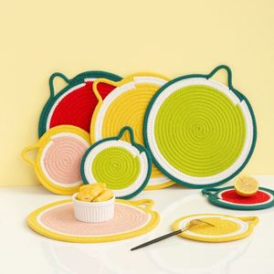 Modern Classic <b>Large</b> Cotton Rope Placemat Indoor Outdoor Dining Table Protection for Hotels Parties Christmas Gift Fabric - Product Image 1