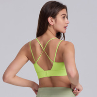 Soutien-gorge de sport pour femme, moulant, en nylon double face, style débardeur croisé, pour la gym, la course, le fitness et le yoga, personnalisable avec logo, vêtements de sport pour femme