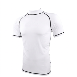 เสื้อยืดออกกำลังกายสำหรับผู้ชาย แบบเต็มตัว เอวสูง ลายเรียบ สำหรับใช้ในยิม (ผ้ายืด/โพลีเอสเตอร์) - Product Image 1