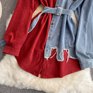 Vestidos de camisa de <span class=keywords><strong>vaquero</strong></span> con estilo de nueva moda, Camisa vaquera informal para <span class=keywords><strong>mujer</strong></span>, ropa ajustada para <span class=keywords><strong>mujer</strong></span>, Vestidos - Product Image 6