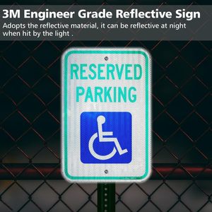 Señal de Estacionamiento Reservado para Discapacitados, Cumple con MUTCD, Señal de Estacionamiento Accesible de Aluminio Reflectante para Espacios Comerciales y Públicos - Product Image 5