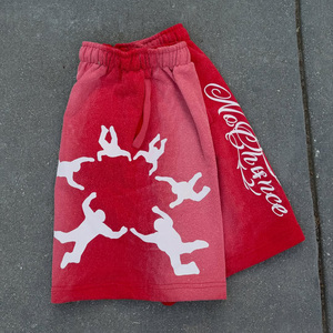Nouveau design estival : <span class=keywords><strong>Short</strong></span> <span class=keywords><strong>de</strong></span> sport en coton premium pour homme, style streetwear, avec impression sérigraphiée, bords bruts et cordon <span class=keywords><strong>de</strong></span> serrage, personnalisable en usine - Product Image 3