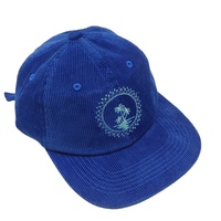 Sombrero y gorra Snapback de ala plana con bordado de pana de 6 paneles sin estructurar de perfil bajo personalizado de alta calidad