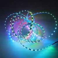 Bande LED RGBIC ultra-fine 3 mm, couleur magique, 100 LED/m, WS2812B, IP20, adressable numériquement, 5 V