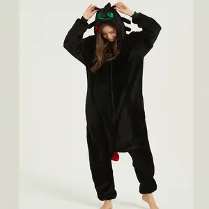 도매 겨울 봉제 부드러운 아기 점프 슈트 유니콘 애니메이션 잠옷 어린이 의류 만화 동물 잠옷 onesie