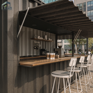 Café/bar à jus modulaire préfabriqué moderne en conteneur maritime de 20 pieds pour extérieur, à vendre - Product Image 2