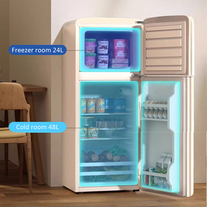 <span class=keywords><strong>Mini</strong></span> Réfrigérateur Portable Style Rétro avec Congélateur Supérieur 72L, Top des Ventes pour Maison ou Hôtel - Product Image 2