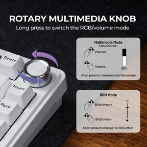 <span class=keywords><strong>Clavier</strong></span> de jeu mécanique XVX M75 Lumina Tri-Mode 75% avec rétroéclairage RVB, <span class=keywords><strong>clavier</strong></span> blanc en forme de cœur, cadeau pour la Saint-Valentin - Product Image 5