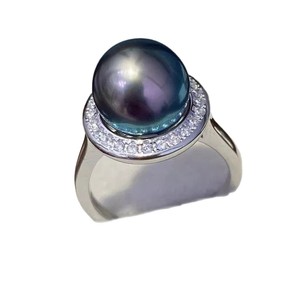 10732 DIY <b>Pearl</b> Accessories S925 Silver <b>Ring</b> with Empty Stand 11-13mm Round Beads Gold/Silver Jewelry Diamond <b>Rings</b> - Product Image 5