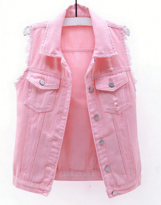 Gilet en jean <span class=keywords><strong>grande</strong></span> <span class=keywords><strong>taille</strong></span> 6XL pour <span class=keywords><strong>femme</strong></span>, <span class=keywords><strong>sans</strong></span> <span class=keywords><strong>manches</strong></span>, décontracté, pour étudiantes, style veste en jean - Product Image 3