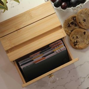 4x6 100% Bamboo Wooden <strong>Recipe</strong> <strong>Box</strong> with Cards and Dividers Drawer <strong>Recipe</strong> Boxes Bamboo Wooden <strong>Recipe</strong> <strong>Box</strong> - Product Image 4