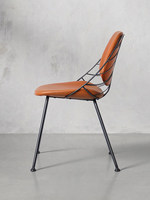 Chaise de salle à manger moderne, chaise de loisirs de luxe léger pour la maison, chaise de salle à manger italienne pour îlot de cuisine, structure en acier, cuir