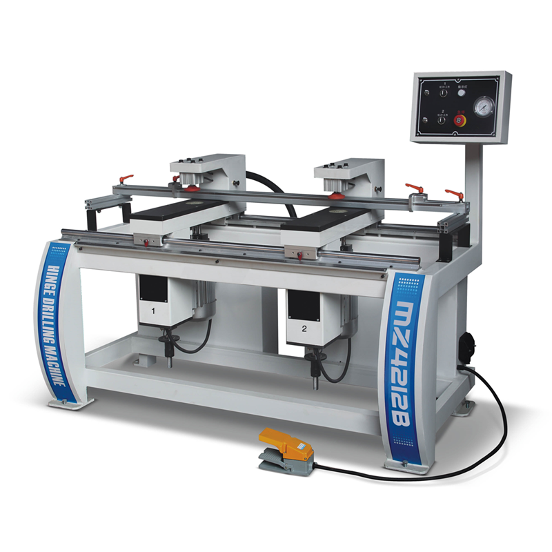 Automatic pneumatic double head 1500mm workpiece makita woodworking door cabinet machine hinge drill