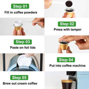 High Quality Reusable Aluminum <b>Foil</b> Coffee Capsules <b>Container</b> Resistant High Temperatures With Heat-sealed Film - Product Image 3