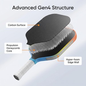 Pala de Pickleball Gen 4 Edición Limitada de Verano Aprobada por la USAPA, Raqueta Profesional Termoformada de <span class=keywords><strong>Fibra</strong></span> de Carbono Cruda Toray T700 - Product Image 4