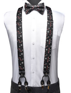 Christmas Men Suspenders Candy Cane Bow <strong>Tie</strong> With Pocket Square Bow <strong>Tie</strong> Set Adjustable Candy Cane Suspenders With Girt <strong>Box</strong> - Product Image 2