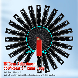 Nuovo Design Righello Angolare Pieghevole a L Metrico 300mm con Impugnatura in Alluminio Marca JUXIN Modello HPW-046-300 Precisione 1mm/1m Fai-da-Te - Product Image 3