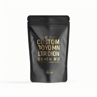 Sachet refermable doré métallisé anti-odeur pour noix 600g, emballage alimentaire finition mate