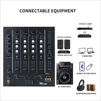 Console de mixage audio numérique USB professionnelle M4 Mixeur DJ professionnel 4 canaux avec écran LCD USB SD pour l'enregistrement en studio