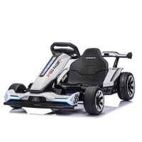Kart à pédales électrique haut de gamme pour adultes 24V avec 3 vitesses et lumières LED colorées, kart électrique pour enfants