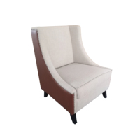 Fauteuils individuels modernes de loisirs, mobilier de repos pour hall d'hôtel, fauteuil d'appoint rembourré en cuir PU à dossier haut pour salon