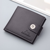 Dompet Kulit Pria Produk Premium Dompet Kulit Sapi PU untuk Pria Dompet Pendek Hitam Portefeuille Homme