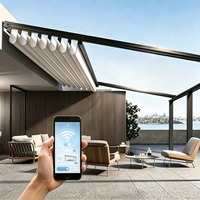 Parasol en aluminium réglable et écologique, auvent imperméable, abri extensible pour les jardins extérieurs, les piscines, les balcons