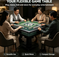 Table de mahjong automatique pliable avec fonction repas pour usage domestique, 4 joueurs, construction durable en métal et plastique