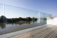 Balustrade de balcon en verre sans cadre avec main courante, pince de base en aluminium pour garde-corps, clôture extérieure en verre, profilé en U pour escalier et centre commercial