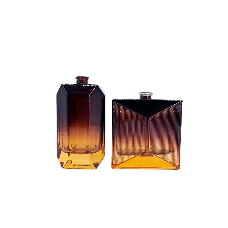 Оптовая продажа, элегантный стеклянный флакон для парфюма с постепенной росписью, 100 мл