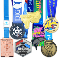 Lanières de médaille en métal de jeux compétitifs All Star en alliage de zinc or argent bronze logo de forme personnalisée avec logo personnalisé