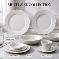 Service de table complet personnalisable en porcelaine fine : assiettes ovales, théière, soupière, tasses et soucoupes pour la restauration et les banquets