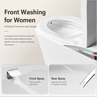 Toilette intelligente automatique de luxe monobloc avec ouverture automatique du couvercle, chasse d'eau par capteur au pied et désodorisation