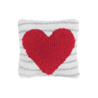 Housse de coussin décorative à broderie rayée de Noël à trois cœurs, 100% polyester, pour la maison, l'hôpital, cadeau pour petite amie