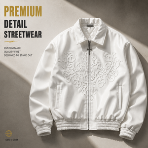 Giacca da Moto OEM all'Ingrosso per Uomo, Produttore di Giacche Varsity in Vera Pelle con Logo Personalizzato in Rilievo - Product Image 2