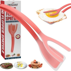 Pinzas de silicona para voltear huevos, espátula antiadherente para panqueques, pescado y huevos - Product Image 1