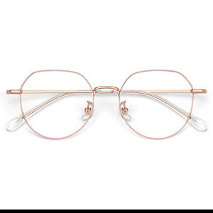 Nouvelles montures de lunettes optiques ovales en titane doré, légères, pour femmes, monture complète, protection contre la lumière bleue, fabriquées à Danyang - Product Image 5