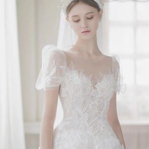 Vestido <span class=keywords><strong>de</strong></span> <span class=keywords><strong>novia</strong></span> 2024 nueva serie Mori Super Fairy Dream mujer embarazada delgada manga pequeña Puff hilo principal <span class=keywords><strong>de</strong></span> la <span class=keywords><strong>novia</strong></span> - Product Image 3