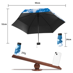 Parapluie pliant mini personnalisé avec logo, parapluie de voyage 5 plis, parapluie de pluie portable, léger, petit cadeau d'entreprise - Product Image 4