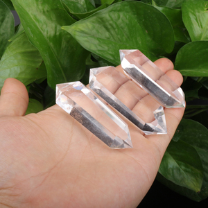Pointe de cristal de quartz naturel transparent à double terminaison - Product Image 4