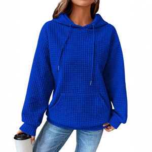 Sweat-shirt à capuche à manches longues de couleur unie pour femme, tendance mode - Product Image 3