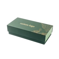 Boîte cadeau rigide personnalisée avec couvercle, présentoir à thé, emballage écologique pour les achats de festival avec logo en feuille d'or