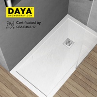 Bases de douche européennes en gelcoat, bacs de douche en résine, CE antidérapant, bac de douche rectangulaire